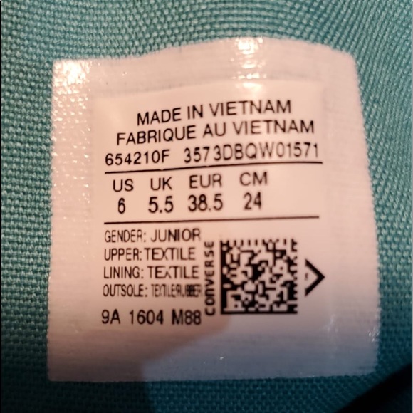 Converse Ctas HI Black/White Aegea J/W AUTHENTIC - Picture 6 of 6